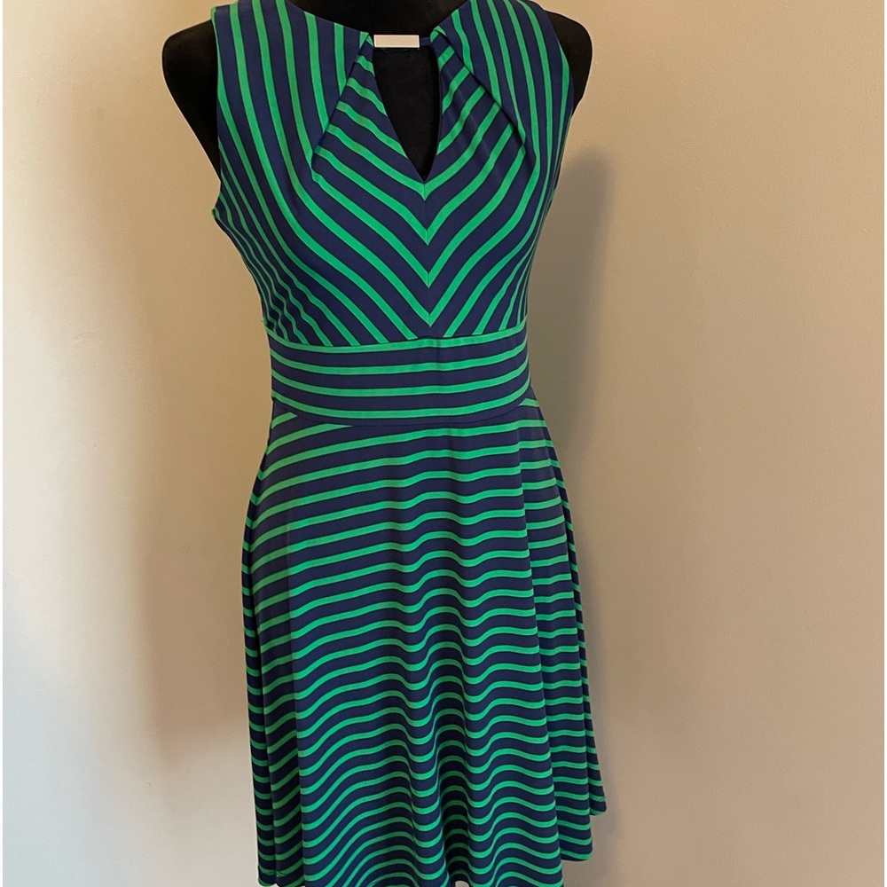 Green and blue dress